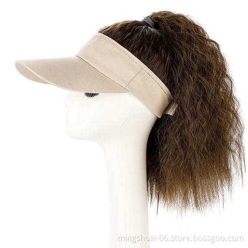 wholesale Baseball Cap with Synthetic Natural Wavy Hair Extensions Women Wig Adjustable Hats women wig baseball hat
